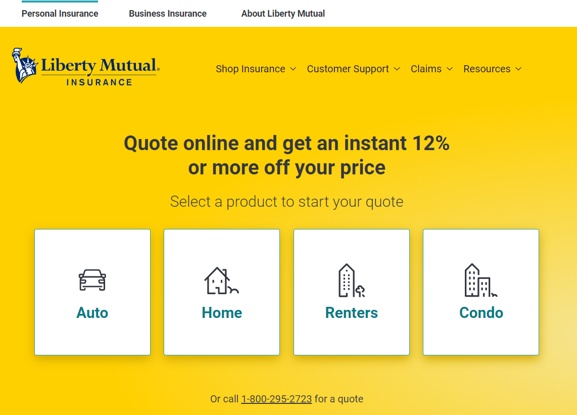 Liberty Mutual Homepage 1