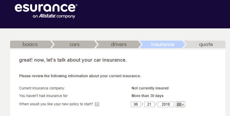 Esurance insurance history