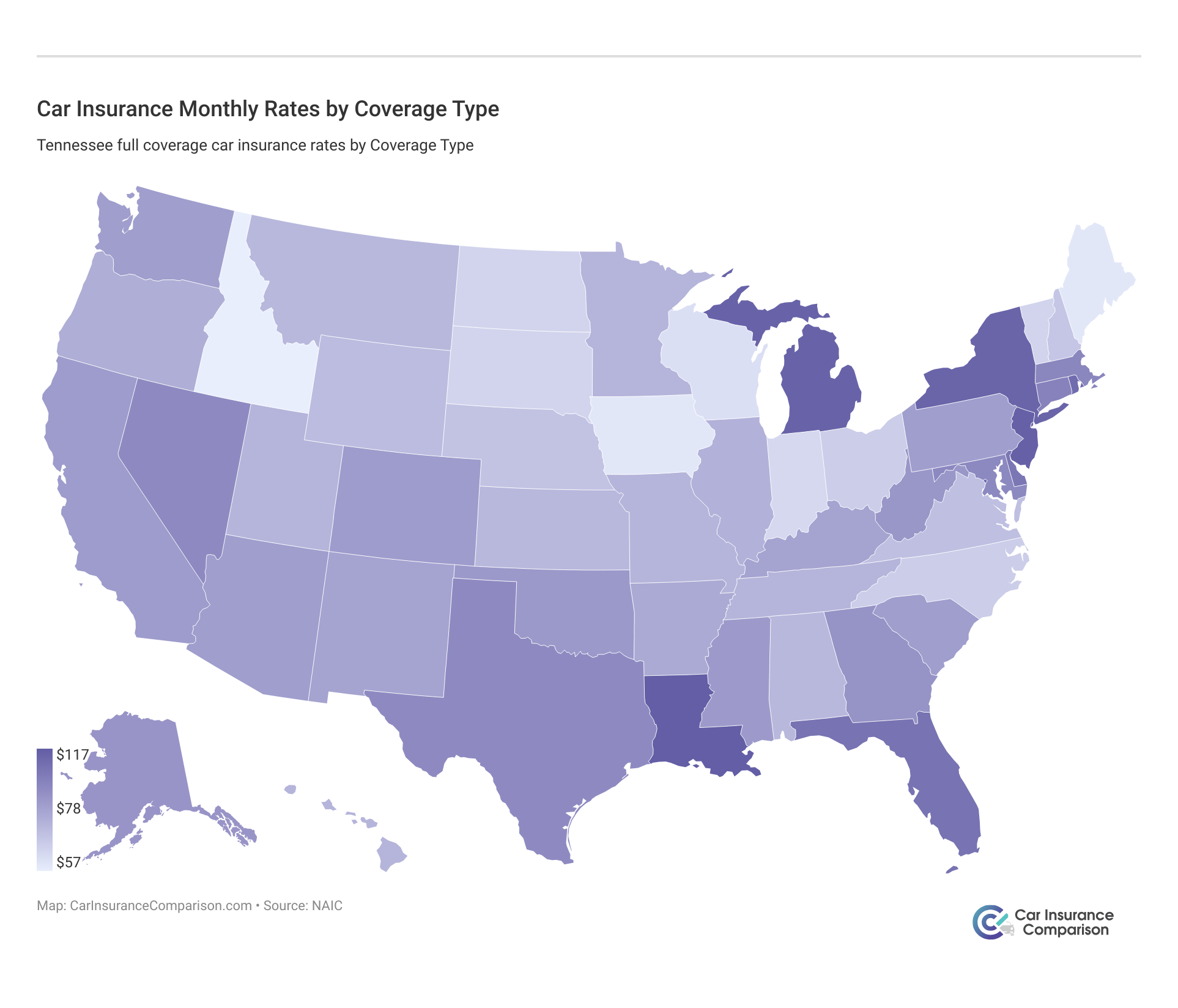 <h3>Car Insurance Monthly Rates by Coverage Type</h3>